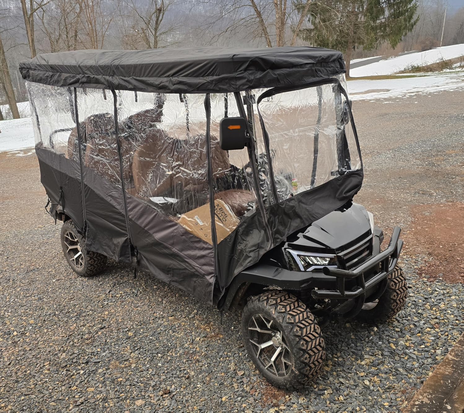 KEMIMOTO Golf Cart Enclosure, 6 Passenger Golf Cart Rain Cover | 600D Waterproof Driving Enclosure with Clear PVC Windshield customer photo 2