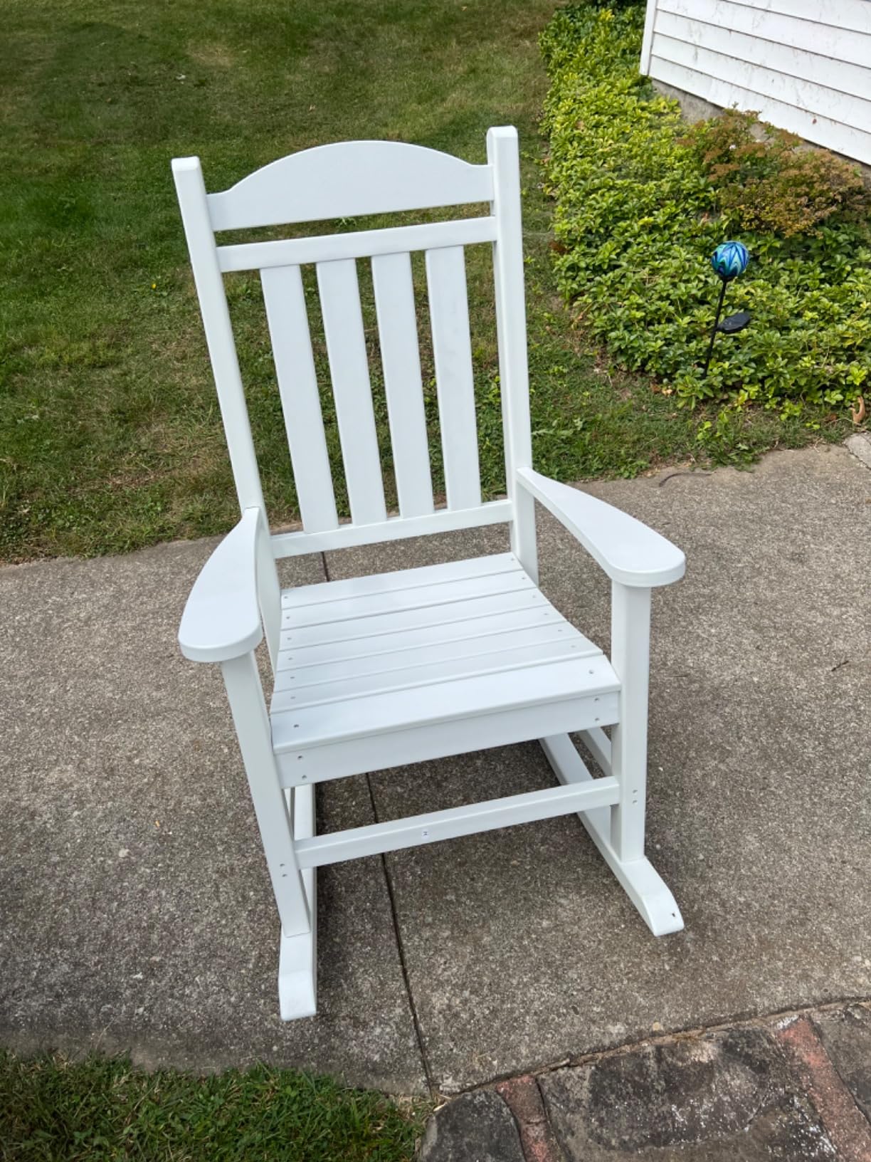 Devoko PP Material Rocking Chair Outdoor Indoor All Weather High Back Patio Rocker for Adult Heavy Duty Rocking Chair for Patio Backyard Porch Garden (Heavy Duty, Black) customer photo 1