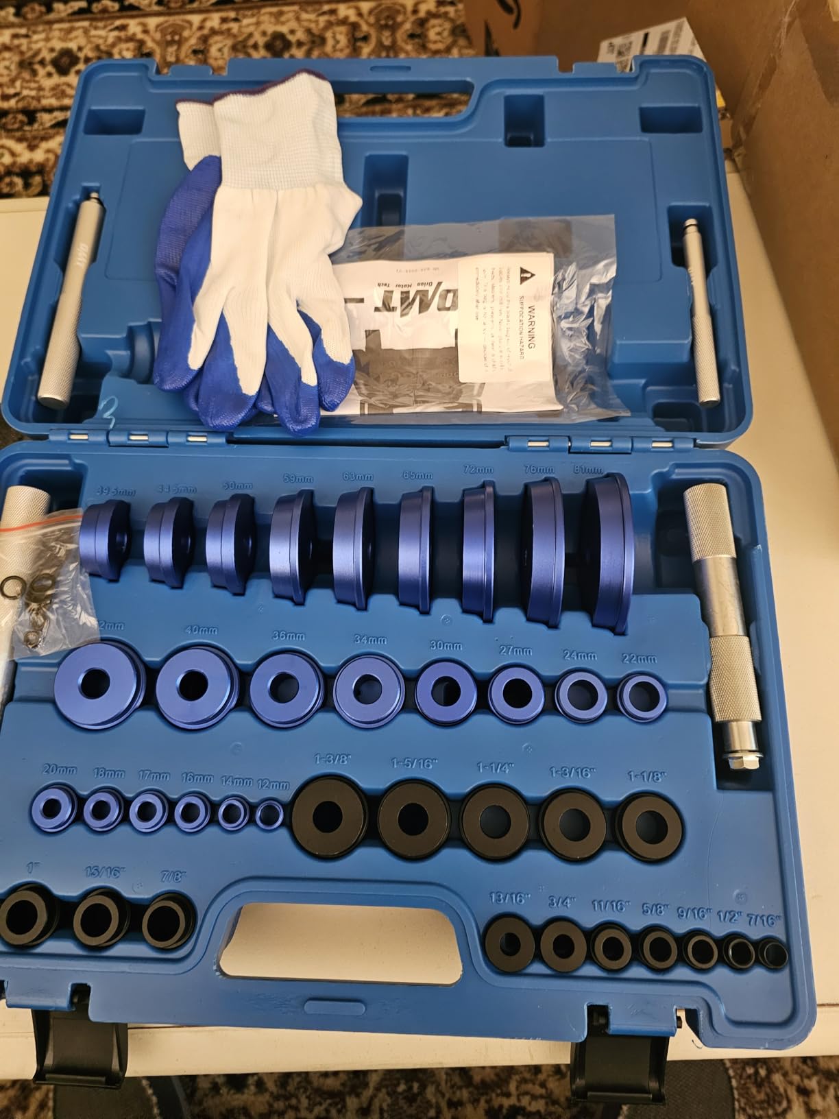 OMT Bearing Press Kit, Bearing Race & Seal Driver Set, Seal Installer Set | 43pc Wheel Bearing Press Kit with 23 Metric & 16 SAE Adapters, Bushing Driver Set with 4 Handles for Bearing Installation customer photo 1