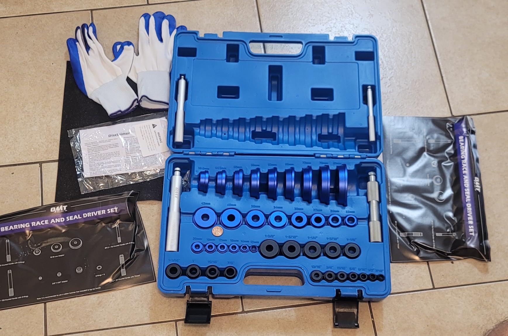 OMT Bearing Press Kit, Bearing Race & Seal Driver Set, Seal Installer Set | 43pc Wheel Bearing Press Kit with 23 Metric & 16 SAE Adapters, Bushing Driver Set with 4 Handles for Bearing Installation customer photo 2