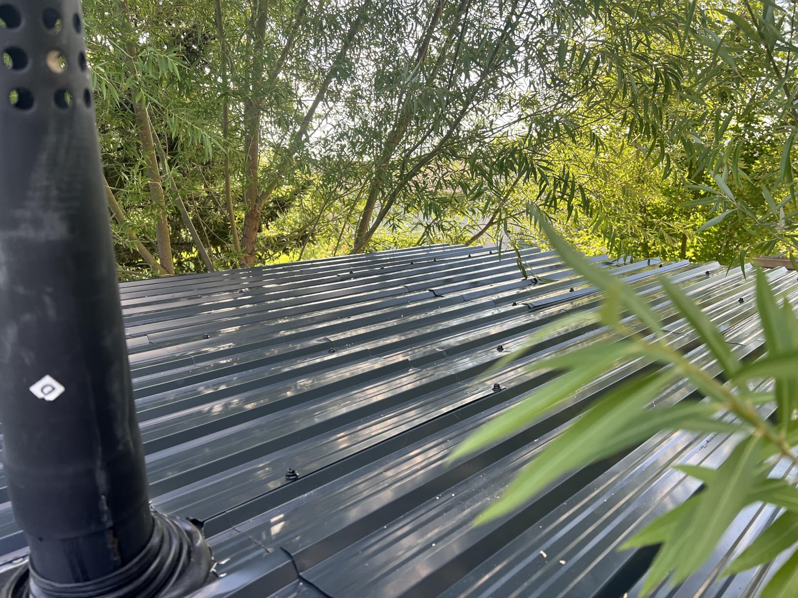 Metal Roofing Panels - 20 Pcs Waterproof Heavy Duty Metal Roof Panels Galvanized Steel Corrugated Tin Roof Panel for Carports Tool Sheds Patio Porch Pergola, Easy to Install Grey, 42.52x17.7in customer photo 1