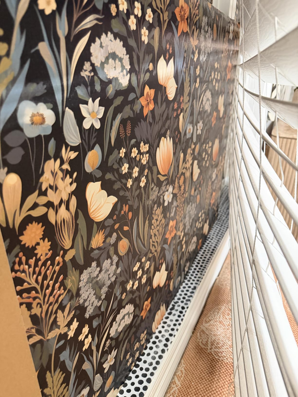 Orainege Vintage Floral Peel and Stick Wallpaper Boho Floral Contact Paper | 17.3in x118.1in Flower Wallpaper Peel and Stick Flower Self Adhesive Wall paper for Bedroom Removable Decorative customer photo 2