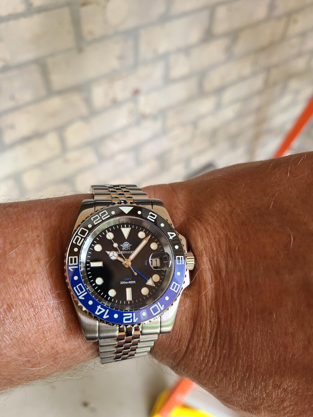 ADDIESDIVE GMT Watches for Men Swiss Quartz Movement Waterproof 200M Luminous Analog Two Tone Luxury Wrist Watch customer photo 2