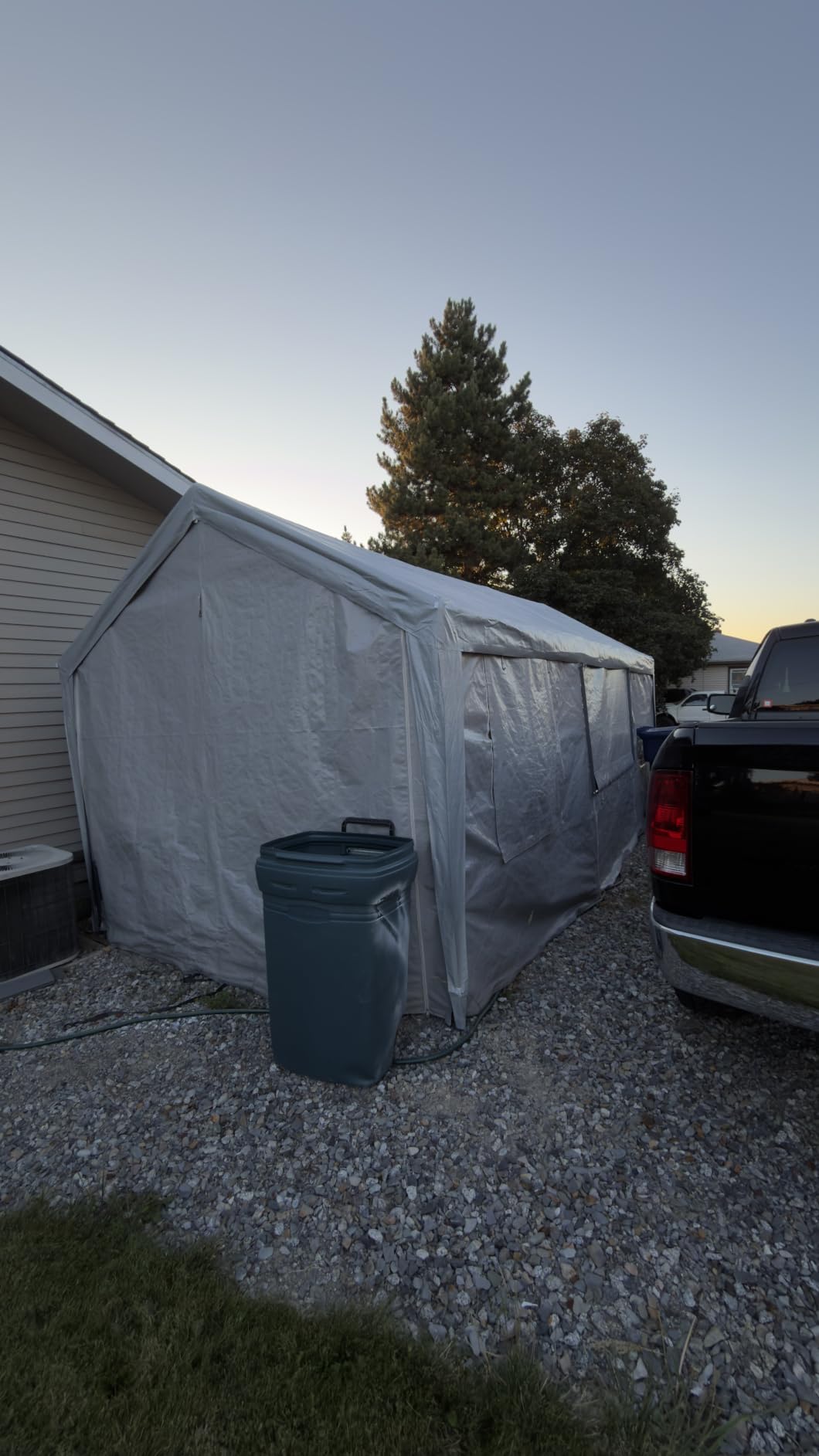 VEVOR 20x24 ft Heavy Duty Metal Carport, Outdoor Car Shelter with Removable PE Sidewalls, Steel Frame Garage for Car, Truck, Boat, Tractor, and Equipment Storage customer photo 2