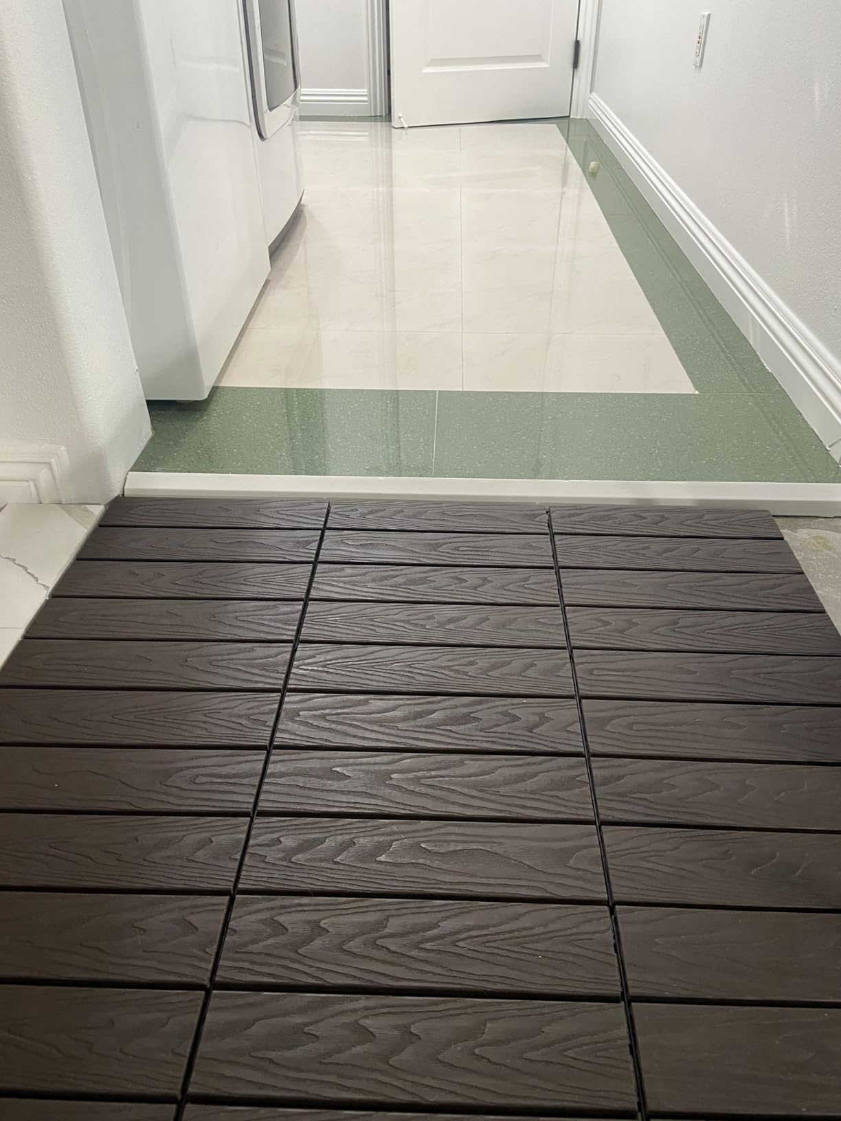 Polymer Interlocking Composite Deck Tiles Outdoor (9Pcs, Coffee) | 12x12