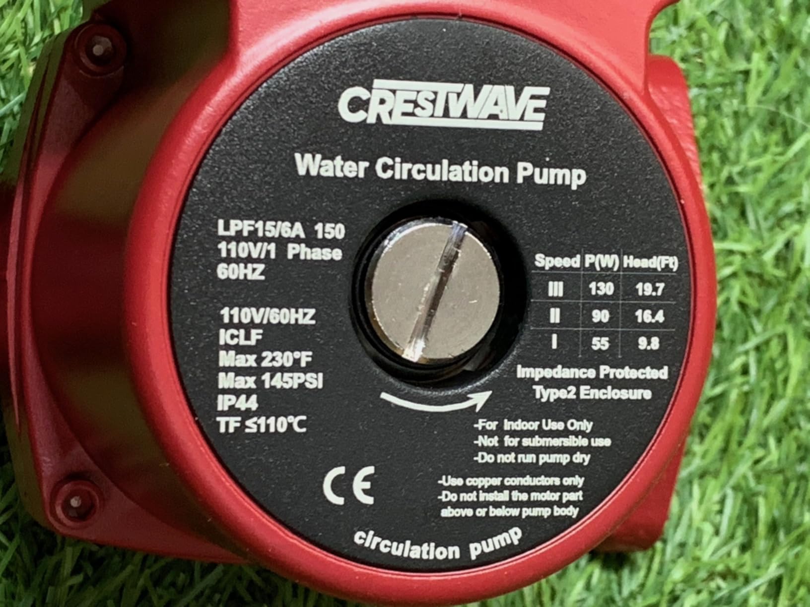CrestWave 130W Hot Water Recirculating Pump with 1-Inch FNPT Flanges, 3-Speed, 13 GPM customer photo 2