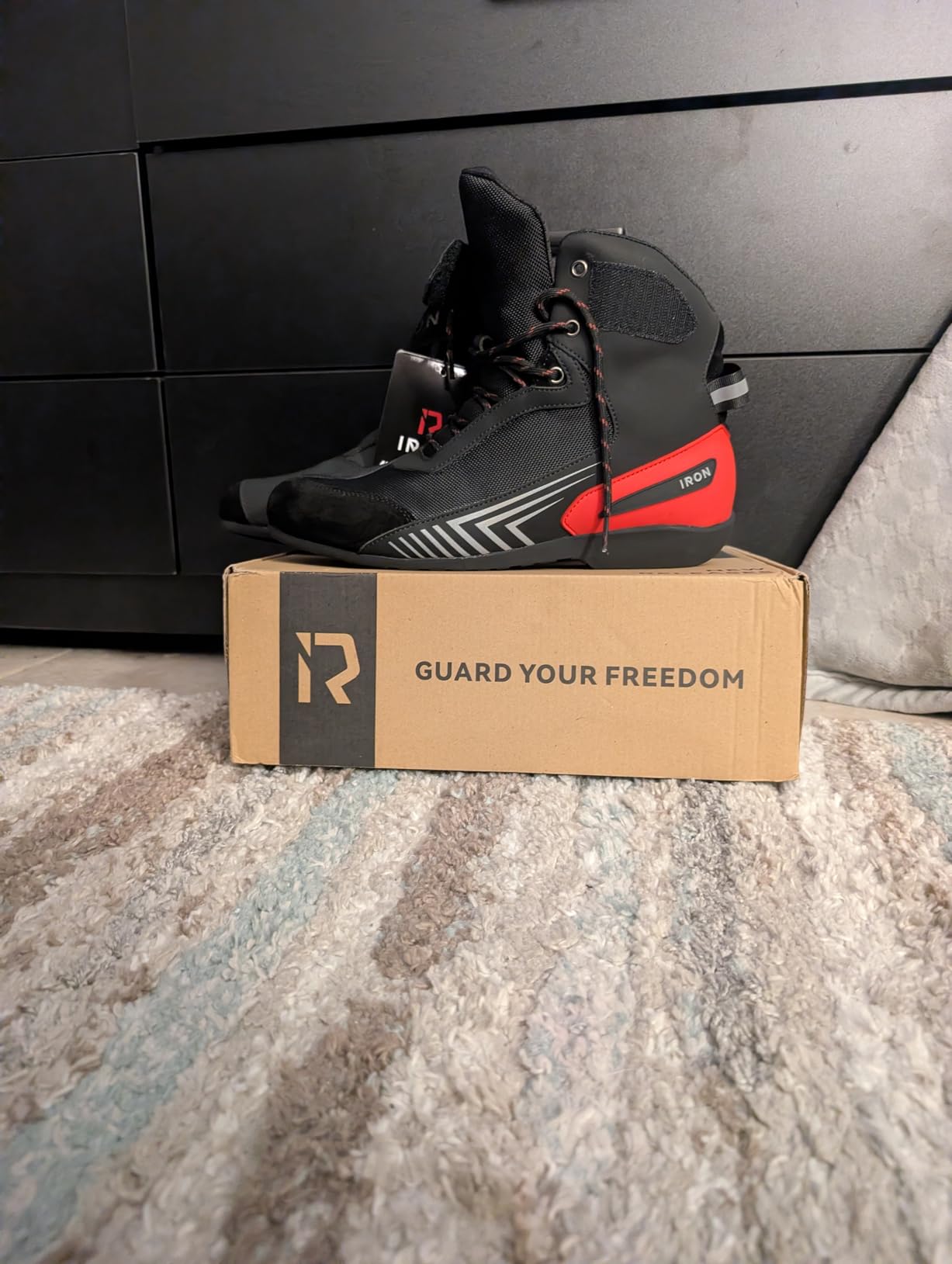 RIDEIRON Motorcycle Riding Shoes Men CE Certified Protective Riding Boots | Anti-Slip, Protective Boots, Road Street Motocross, Powersport Casual, Biker Boots Model: MS6008 customer photo 2