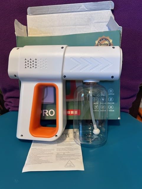 Atomizer Sprayer, Rechargeable Nano Electrostatic Sprayer with Blue Light, Handheld Portable Atomizing Fogger for Home, Office, Car, Barber, Salons customer photo 2