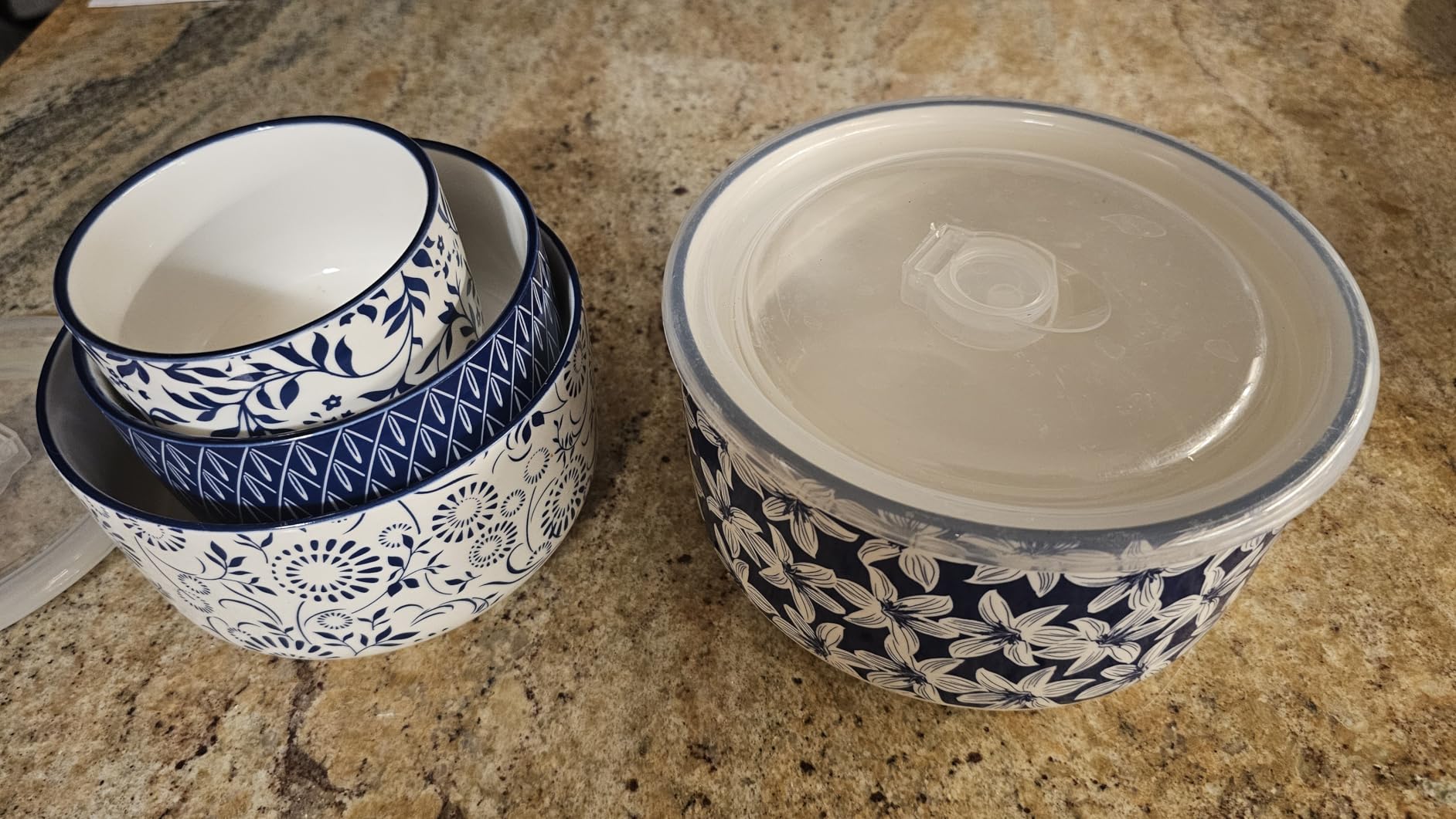 vancasso Ceramic Nesting Bowls with Lids Set of 4, Serving Bowls for Food Storage, Prep Bowl, Ceramic Bowl for Kitchen, Microwave & Dishwasher Safe, 60+36+20+10 Oz, Series SELENE customer photo 2