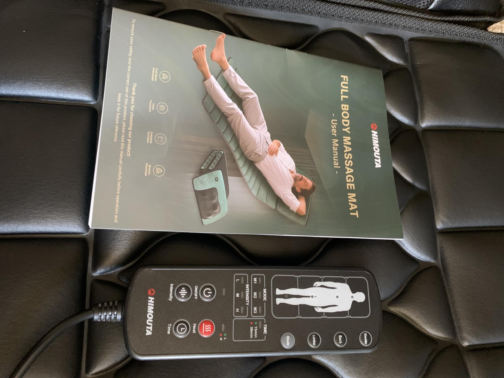 Shiatsu Full Body Massage Mat with Heat, Detachable Massager Pad, 10 Vibrating Motors, Deep Tissue Pain Relief for Back, Neck & Legs - Relaxation at Home or Office, Fathers Day Dad Gifts customer photo 2