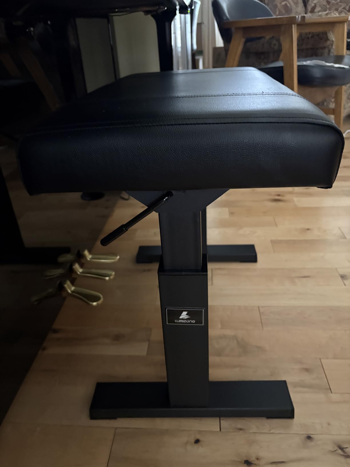 lumizone Height Adjustable Keyboard Bench Hydraulic Lifting Tufted | Piano Bench 19.3