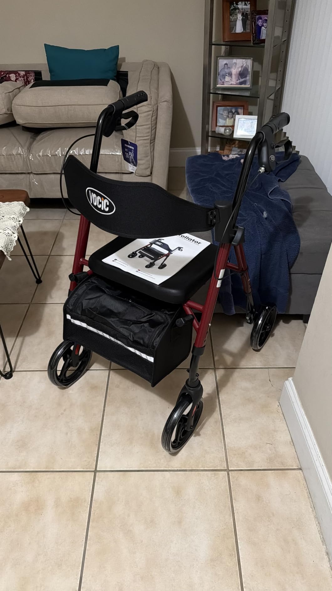 VOCIC Walkers for Seniors, Z21 Rollator Walker with Seat Supports 350lb, 8