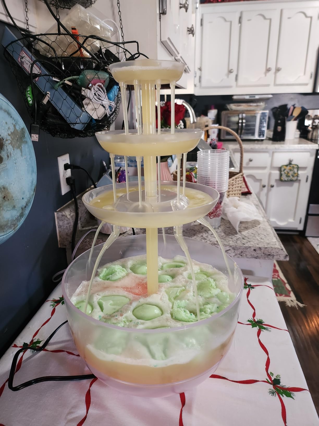 Kusini Drink Fountain for Parties - 1.5 Gal, 3 Tier Punch Bowl Drink Tower, LED Base, 6 Reusable Cups - Drink Dispenser Machine for Juice, Punch, Pani Puri Fountain for Party Hosting Supplies customer photo 1