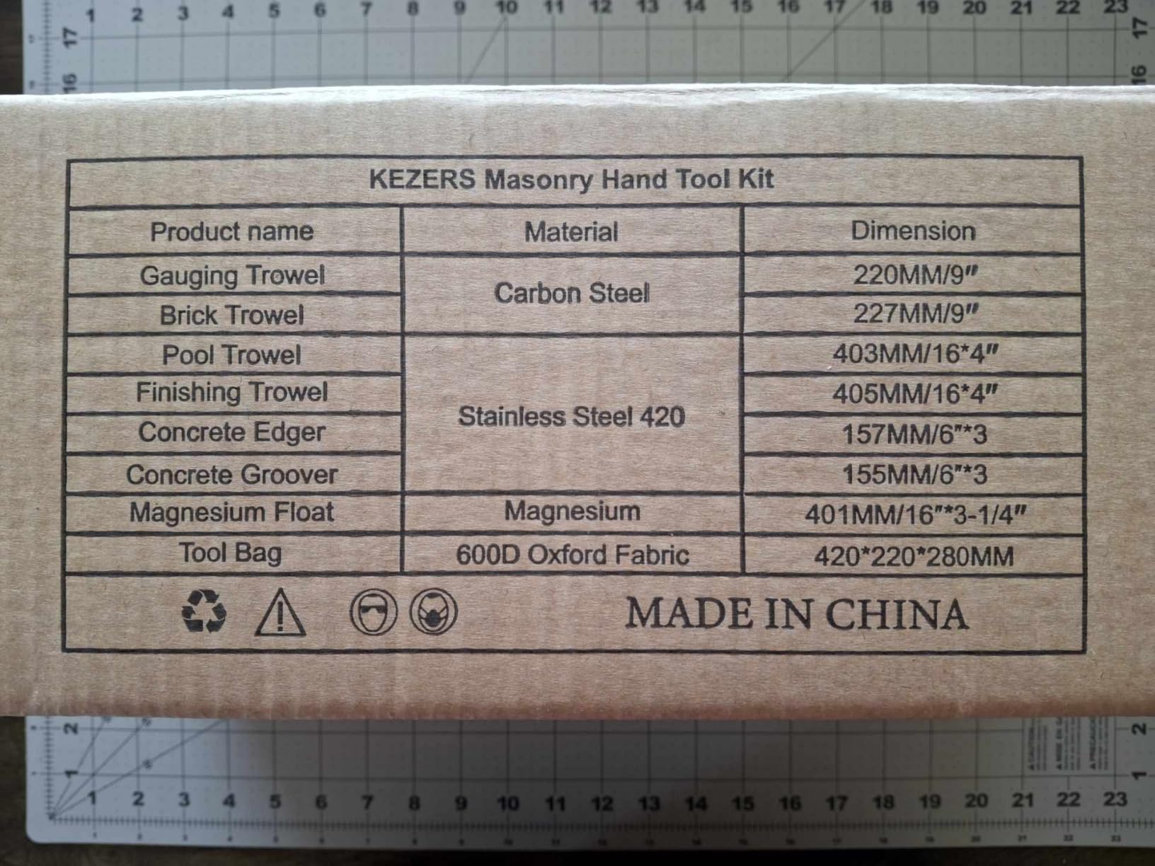 KEZERS 8-in-1 Concrete Finishing Tools Kit: Magnesium Float, Finishing & Pool Trowel, Gauging & Brick Trowel, Concrete Groover & Edger for Masonry, Stucco Repair & Bricklaying customer photo 1
