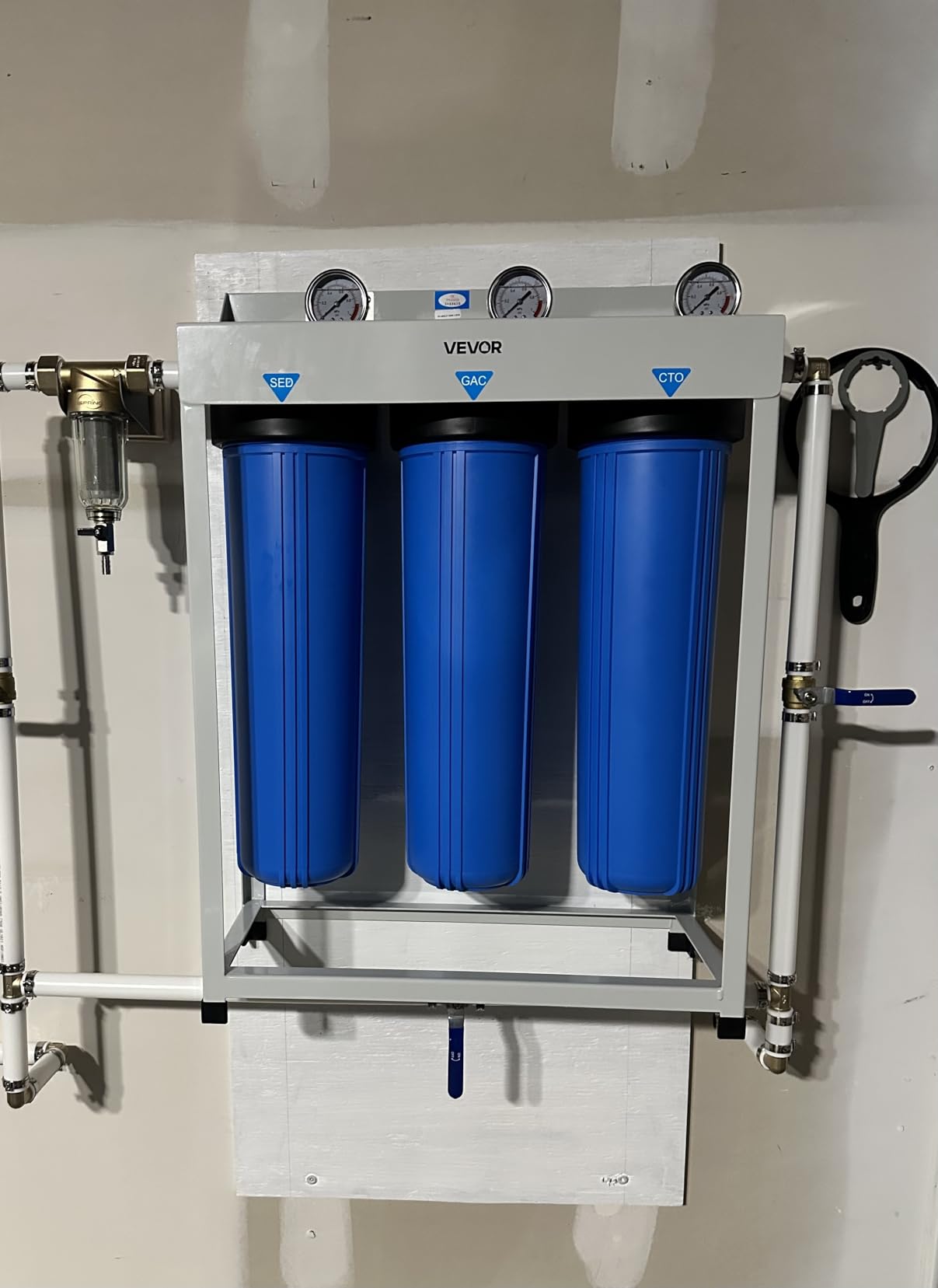 VEVOR Whole House Water Filter System, 3-Stage | Sediment, IMR, CTO | 4.5
