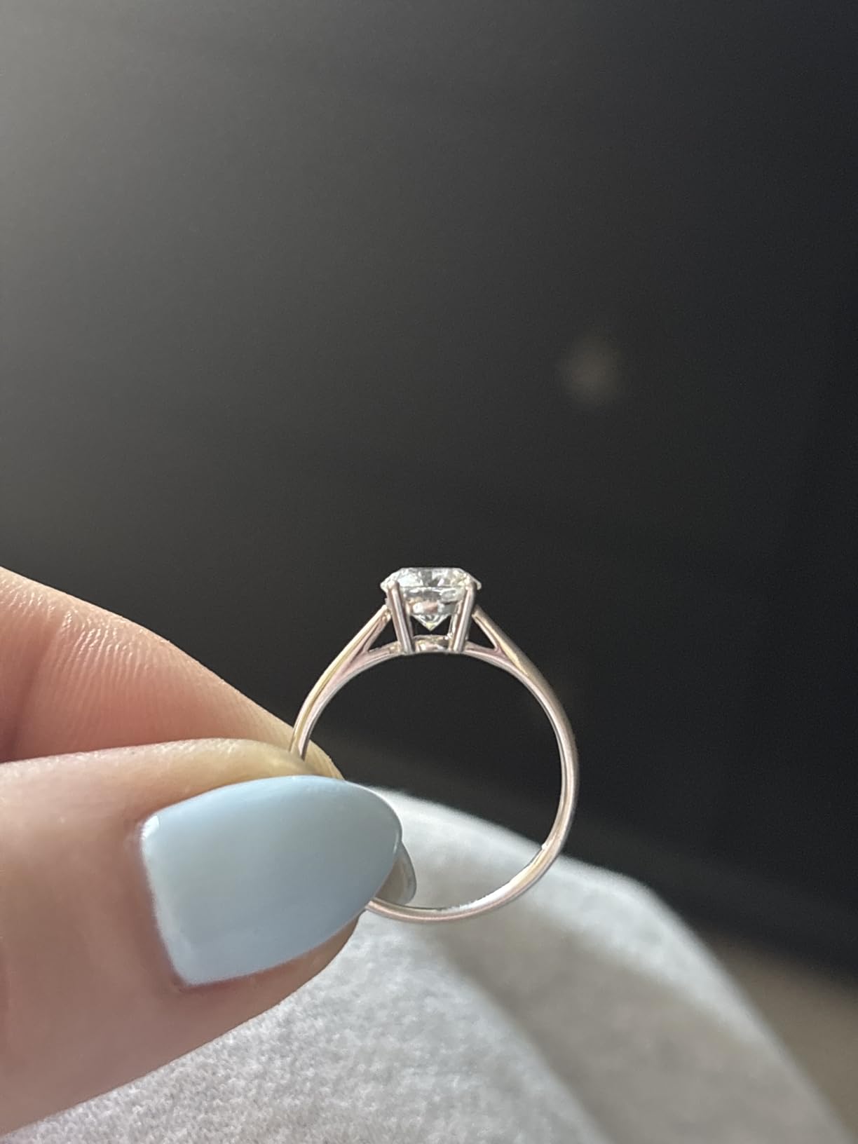 1-3 Carat Lab Grown Diamond 14K White Gold Engagement Ring for Women, IGI Certified Round Cut (D-E Color VS1-VS2) Classic 4-Prong Ring customer photo 1