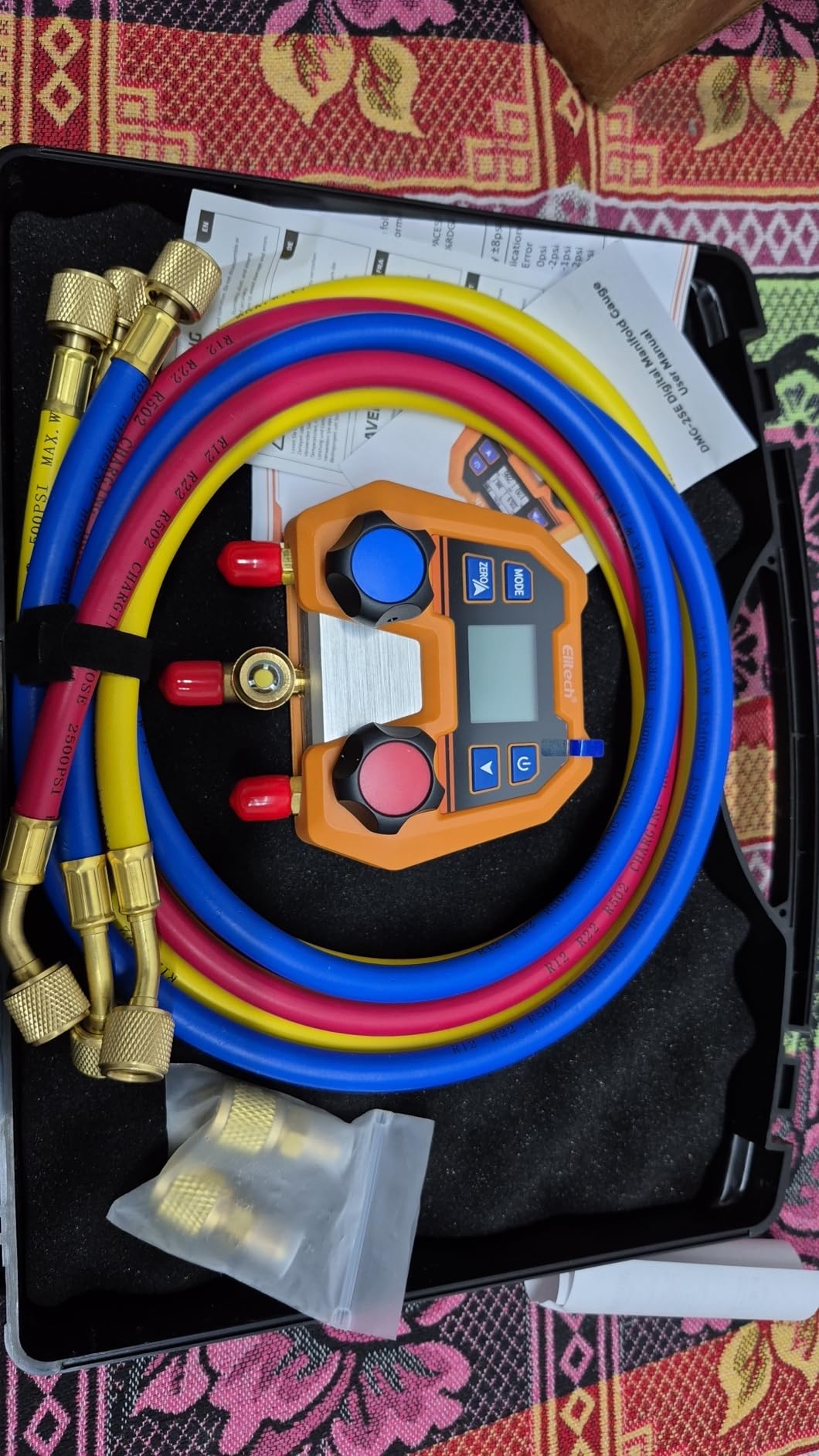 Elitech HVAC Gauge Set, Digital Manifold Gauge Set for HVAC & Automotive Systems, Supports 88 Refrigerants, DMG-2SE with 3 Color Hoses & 2 R410A Adapters customer photo 2