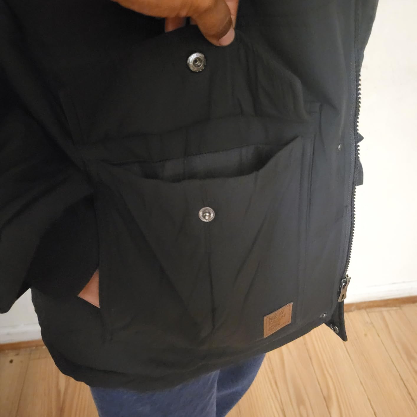 EKLENTSON Mens Winter Parka Jacket Water Repellent Windproof Coat with Hood | Sherpa fleece lined, inner security pocket, detachable drawstring hood, adjustable drawstring hem customer photo 1