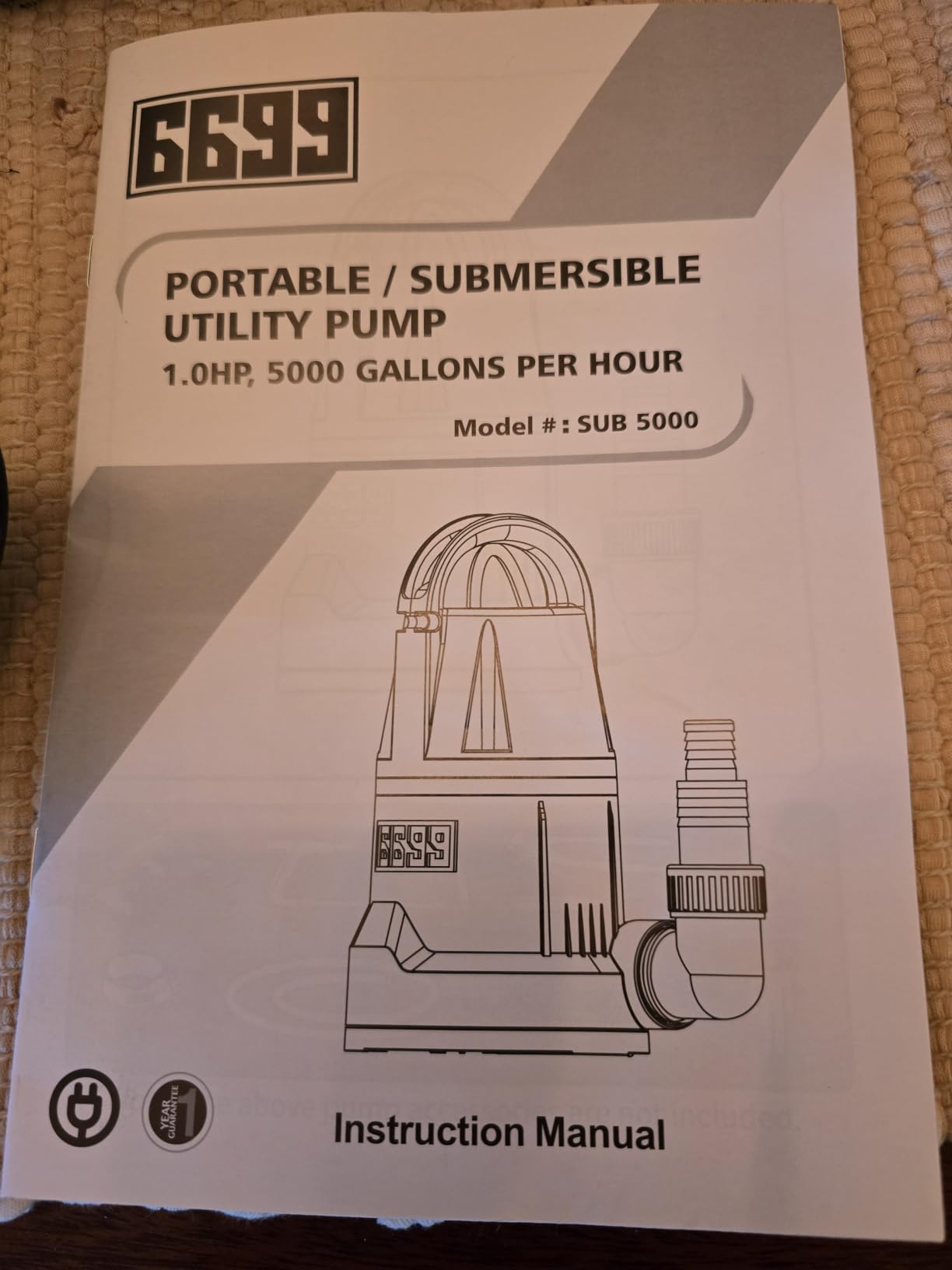 Submersible Sump Pump 1HP Portable Water Pump 5000GPH Drain Water for Pool Pond Hot Tub Flooded House High Flow/Low Water Level Mode Adjustable customer photo 2