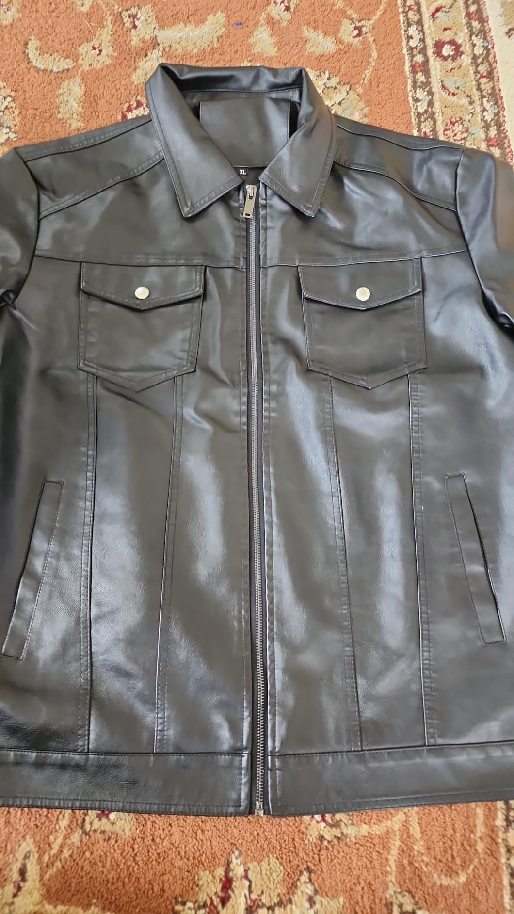 Mens Leather Jacket Motorcycle Biker Jackets Casual Lightweight Faux Leather Outwear customer photo 2