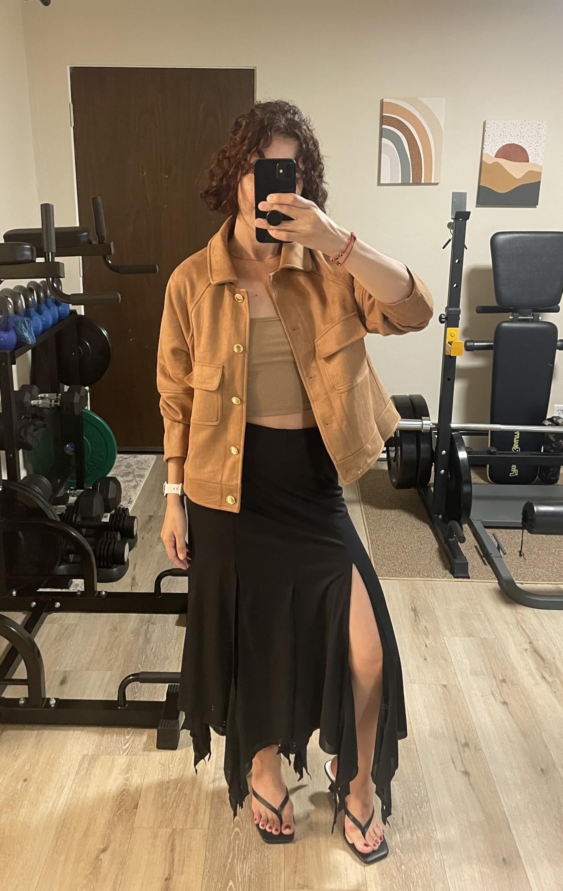 ZESICA Womens 2026 Spring Faux Suede Cropped Jackets Coats Casual Button Down Barn Vintage Trendy Shackets customer photo 1