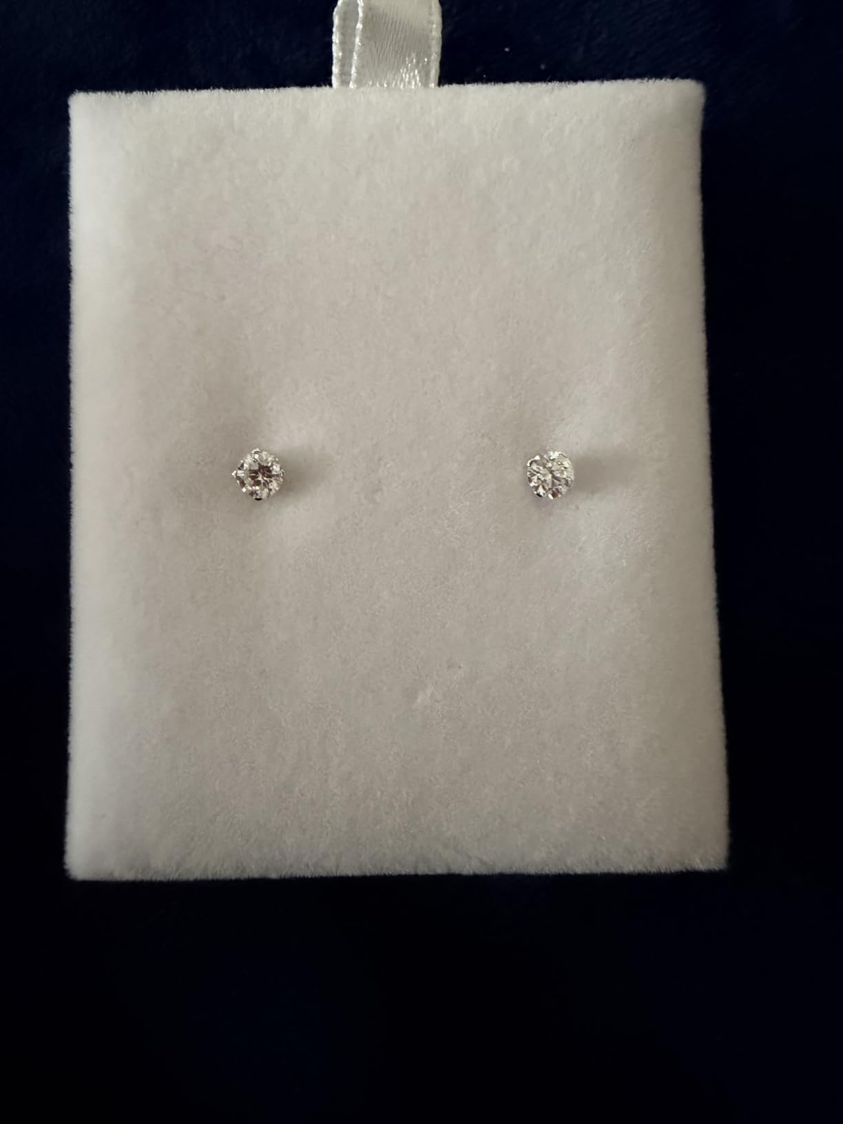 Lab Grown Diamond Stud Earrings in 14K White Gold, Round Cut, 1/4 to 4 Carat, F-Color, VS-Clarity, 4 Prong Setting, Push Back, Jewelry for Women, Gift Box Included customer photo 1