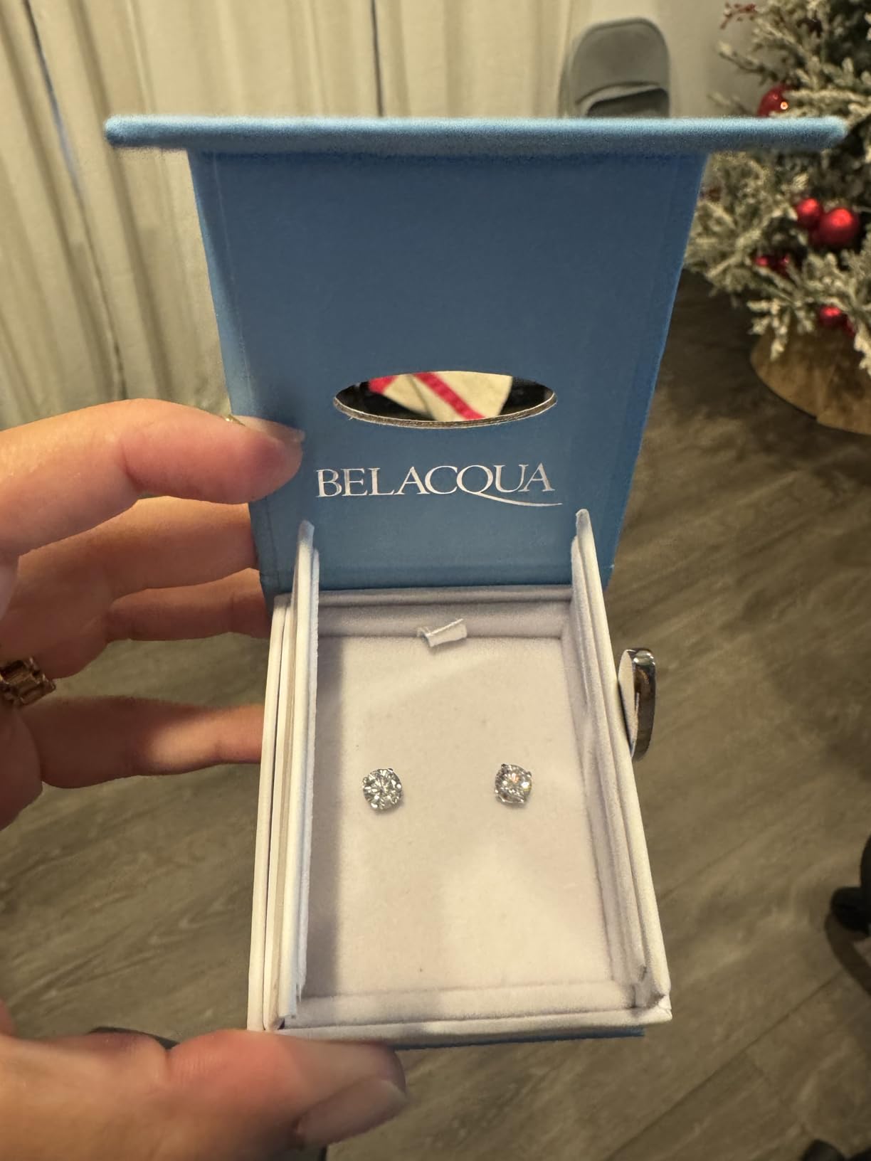 Lab Grown Diamond Stud Earrings in 14K White Gold, Round Cut, 1/4 to 4 Carat, F-Color, VS-Clarity, 4 Prong Setting, Push Back, Jewelry for Women, Gift Box Included customer photo 2
