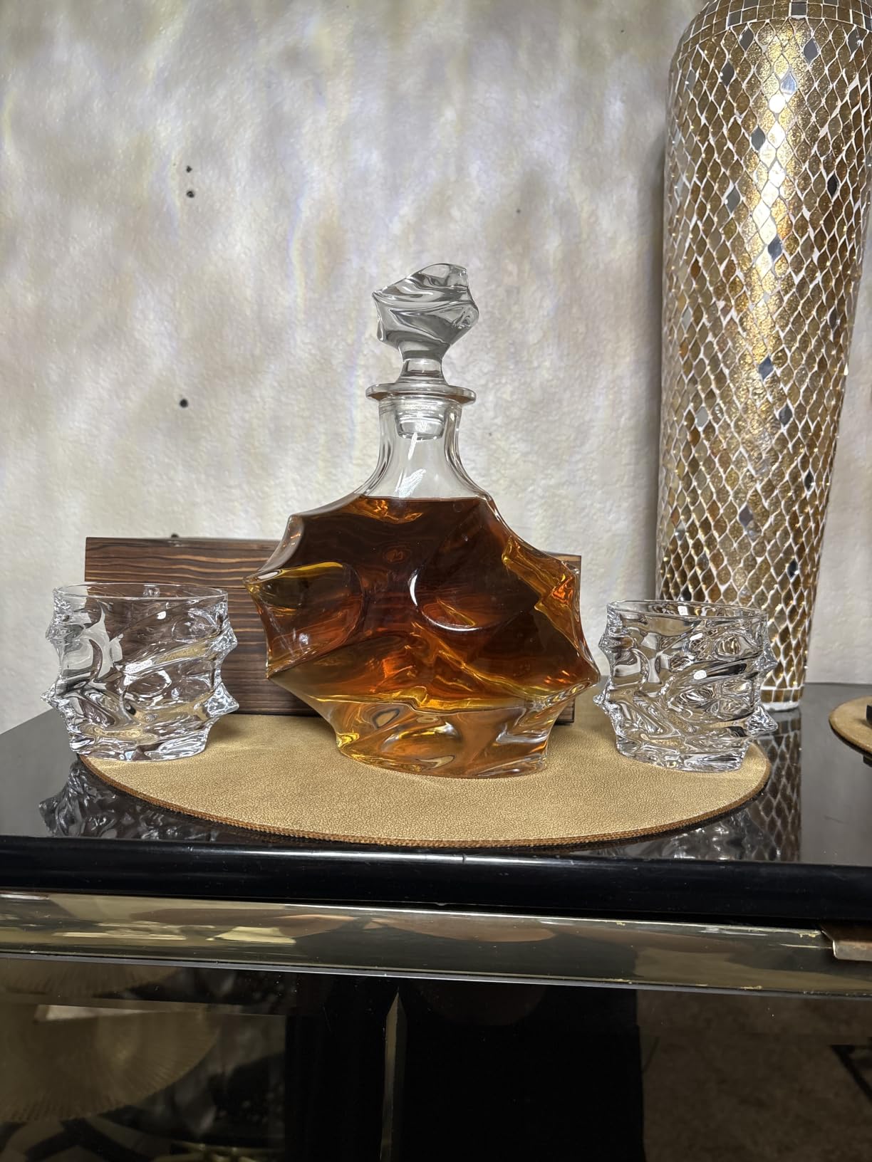 TSUKIGLASS Storm Crystal Cocktail Whiskey Glasses Set of 4, Gifts for Men | Japanese Old Fashioned Rocks Tumblers, 8.45oz, Bourbon, Scotch & Whisky Glasses, Lead-Free Crystal, Gift Box customer photo 1