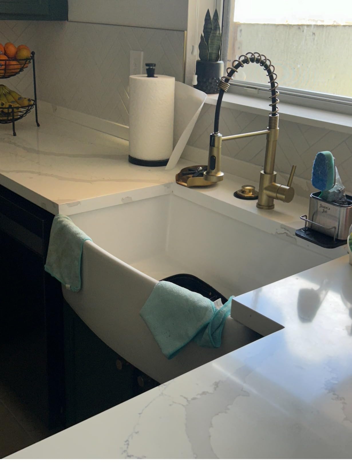 Lordear 28 Inch White Farmhouse Kitchen Sinks Apron Front Fireclay | 28
