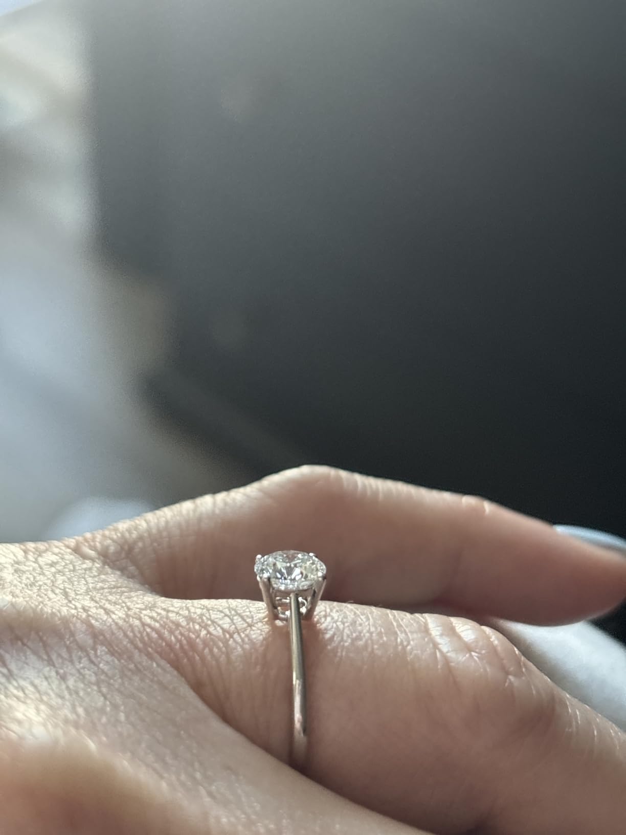 1-3 Carat Lab Grown Diamond 14K White Gold Engagement Ring for Women, IGI Certified Round Cut (D-E Color VS1-VS2) Classic 4-Prong Ring customer photo 2