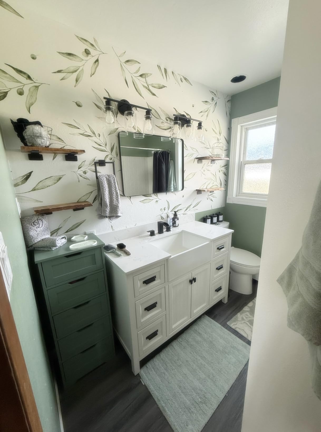 60 Inch Bathroom Vanity Double Sink, Fully Assembled Solid Wood Frame Double Sink Bathroom Vanity with Soft Closing Doors & Full Extension Dovetail Drawers, Quartz Top, Steel Blue customer photo 1