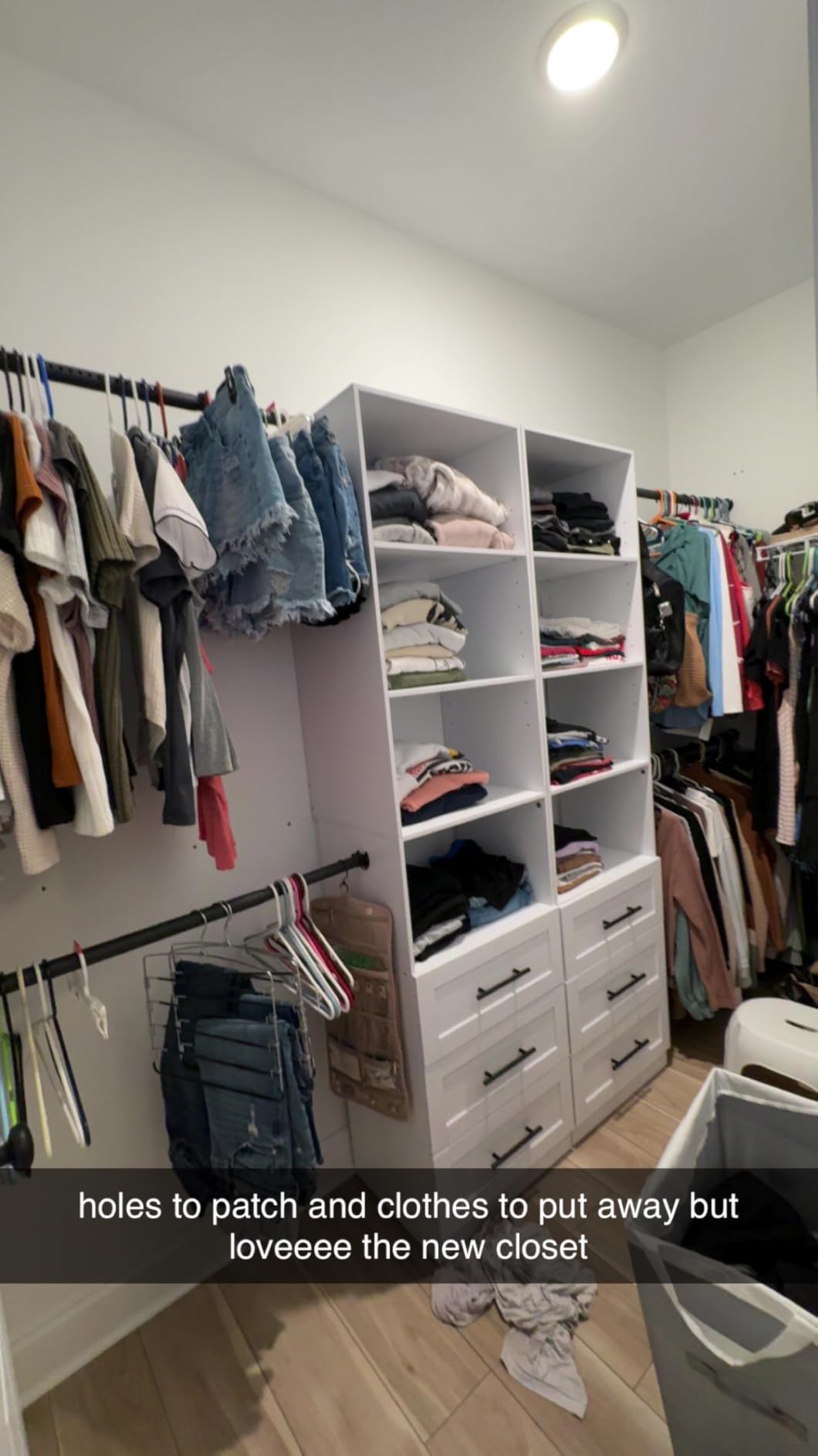 Closet System with 6 Drawers, 5-14FT Custom Closet Organizer System with 8 Expandable Hanging Rods&Adjustable Shelves, Modular Wood Closet Systems Tower for Walk in Closet Storage, 2 Sets, White customer photo 2