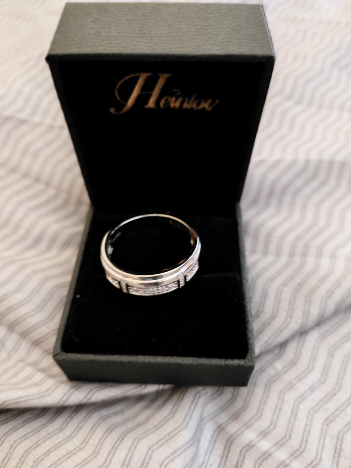 Moissanite Mens Wedding Band D Color VVS1 925 Sterling Silver Ring Promise Rings For Him Round Cut Engagement Eternity Size 5-17 customer photo 1