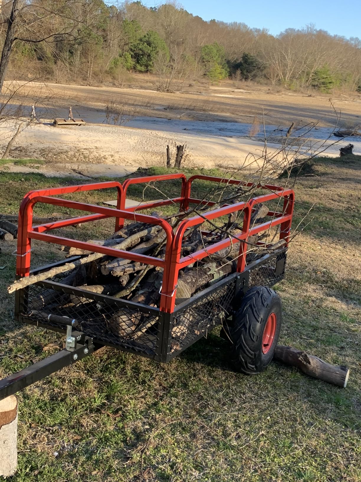 GarveeLife ATV UTV Trailer Tow Behind Dump Cart, 1600 lbs 22 Cubic Feet Heavy Duty Yard Garden Trailer Pull Behind with Removable Sides & All Terrain Tires, Fits Lawn Mower, Tractor, Garden customer photo 2