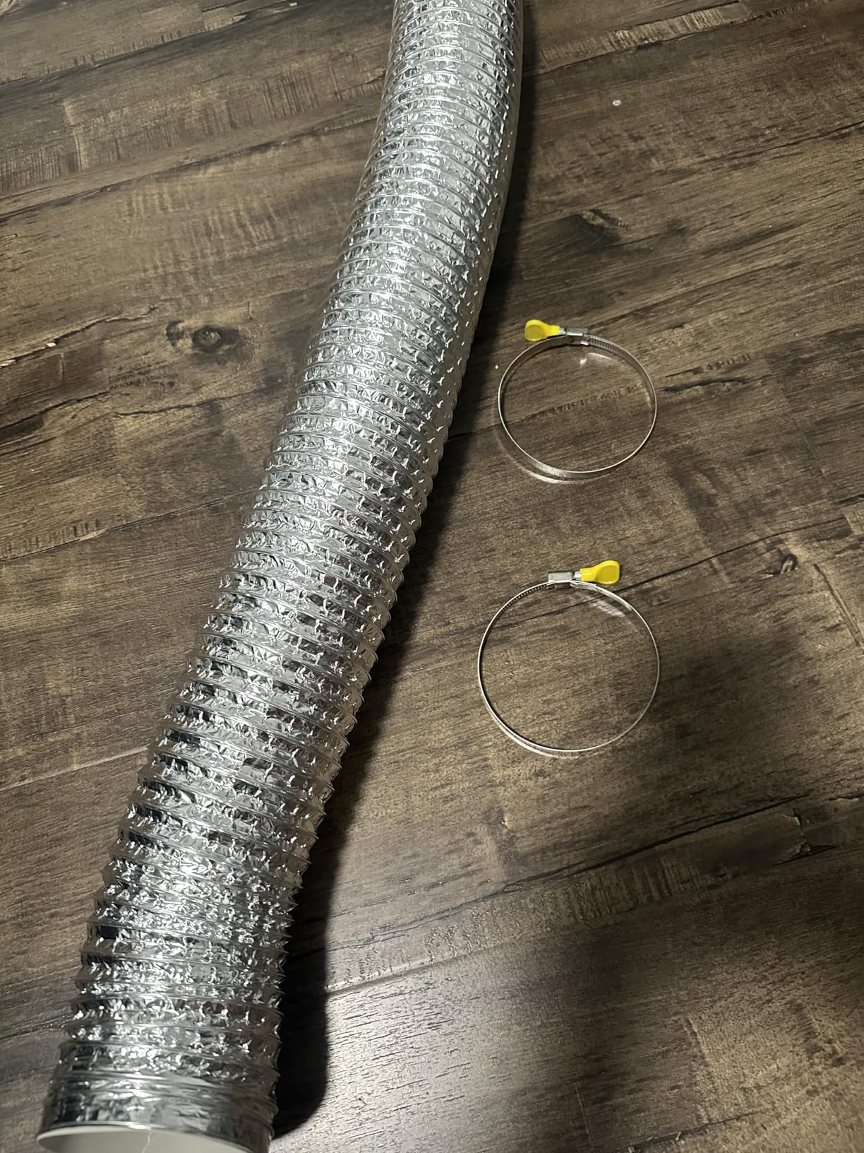 4 Inch Dryer Vent Hose Kit, Flexible Dryer Duct 3 FT for Tight Space, Extra-thick (6-Layer) Aluminum Foil Pipe Assembly, with 2 Key Hose Clamps customer photo 1