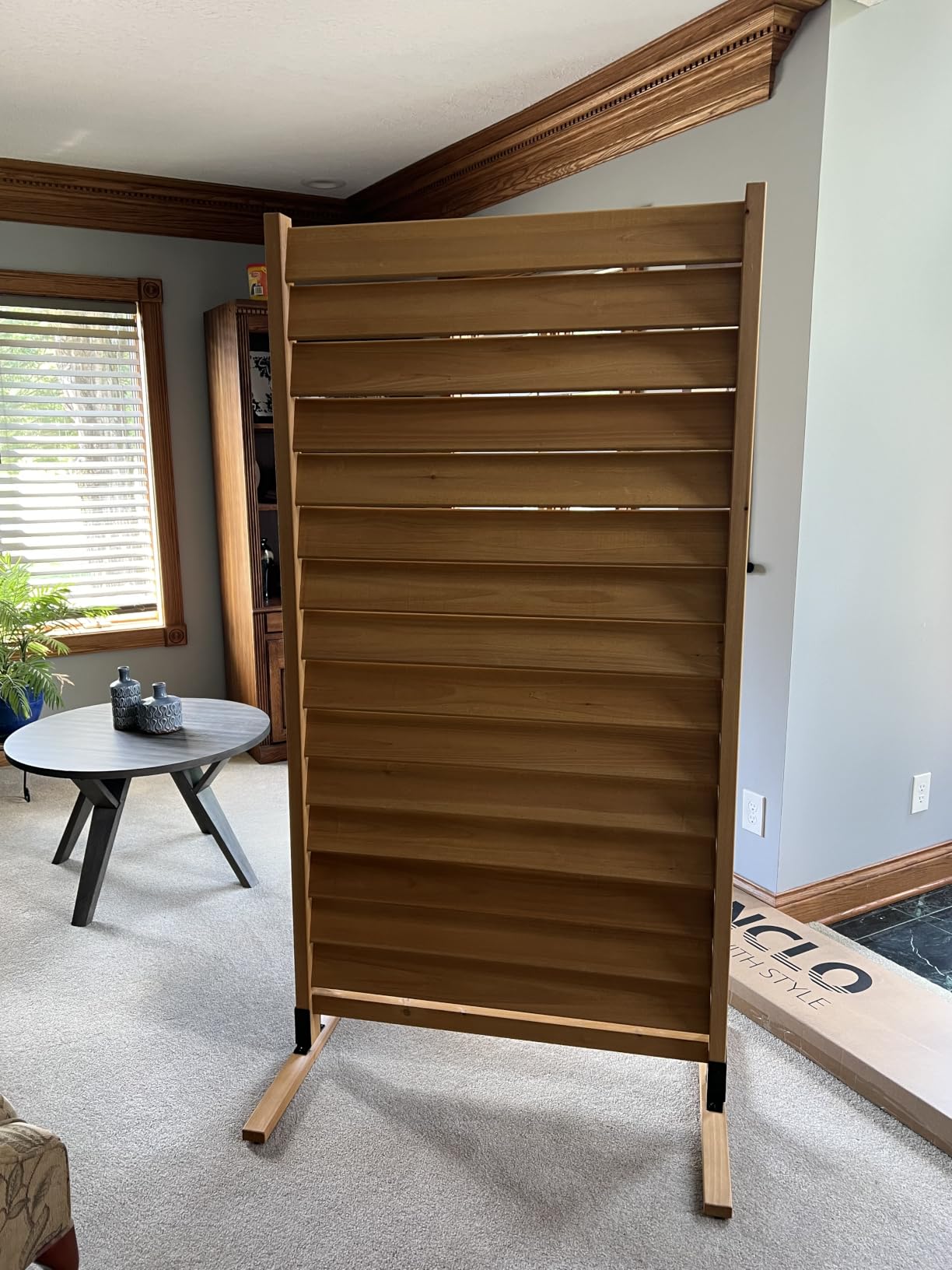 Enclo Louvered Freestanding/Surface Mounted Privacy Screen, Cedar Wood | 6ftH x 3ftW, Louvered, 1 Panel, Great for Balconies, Patios, or Decks, AZ18031 customer photo 2