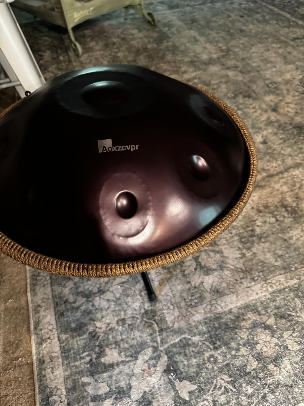 Rainbow Handpan Drum D Minor 22In 12 Notes, Vibrant Blue | 440Hz, Stainless Steel Electroplated, Rustproof & Fade-Resistant, For professional performance, meditation and yoga practice customer photo 1
