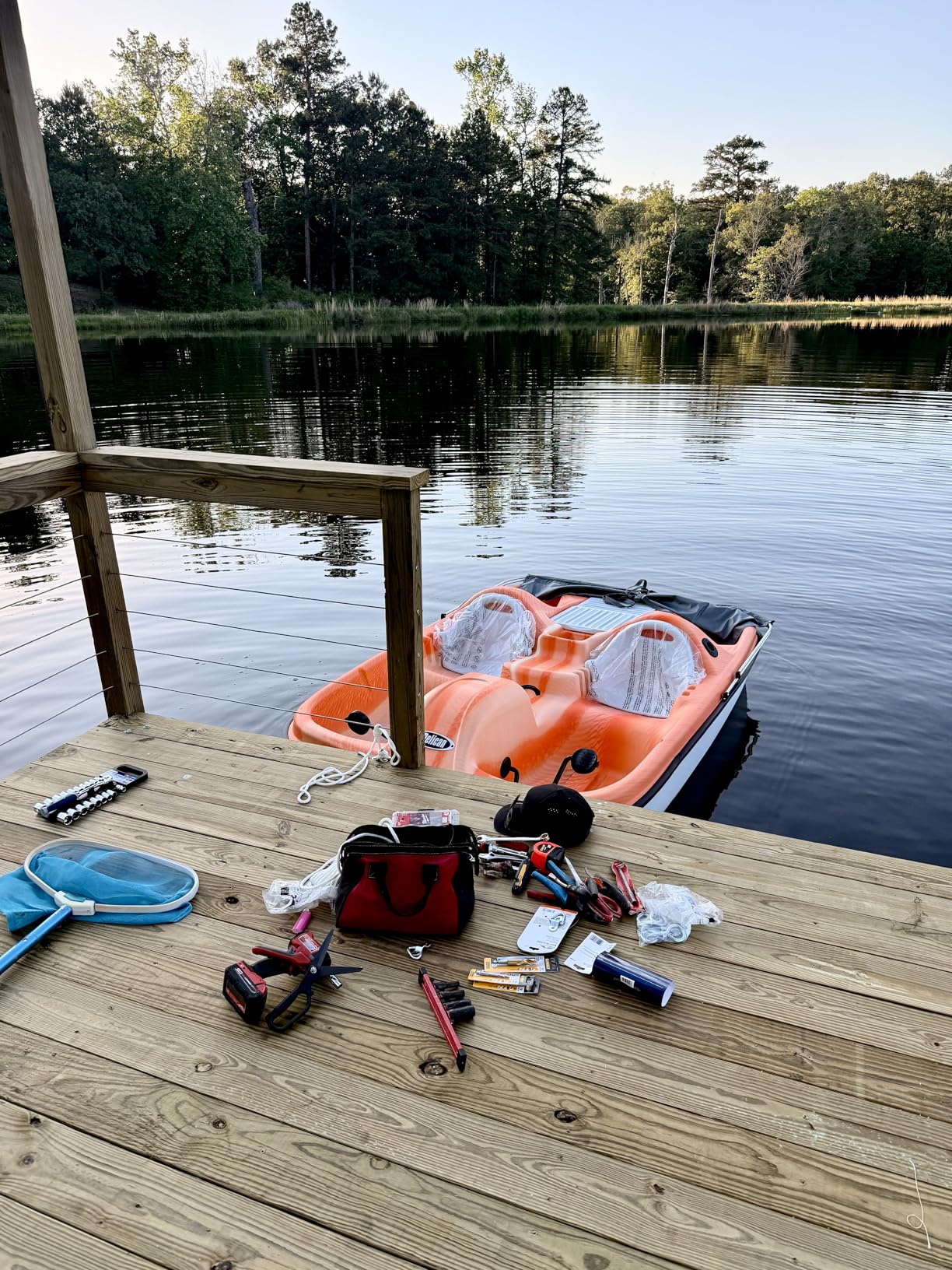 Pelican Pedal Boat DLX Angler - Ram-X Material - Molded Seats & Adjustable backrests - Multiple Storage Areas - Fade Orange/White customer photo 1