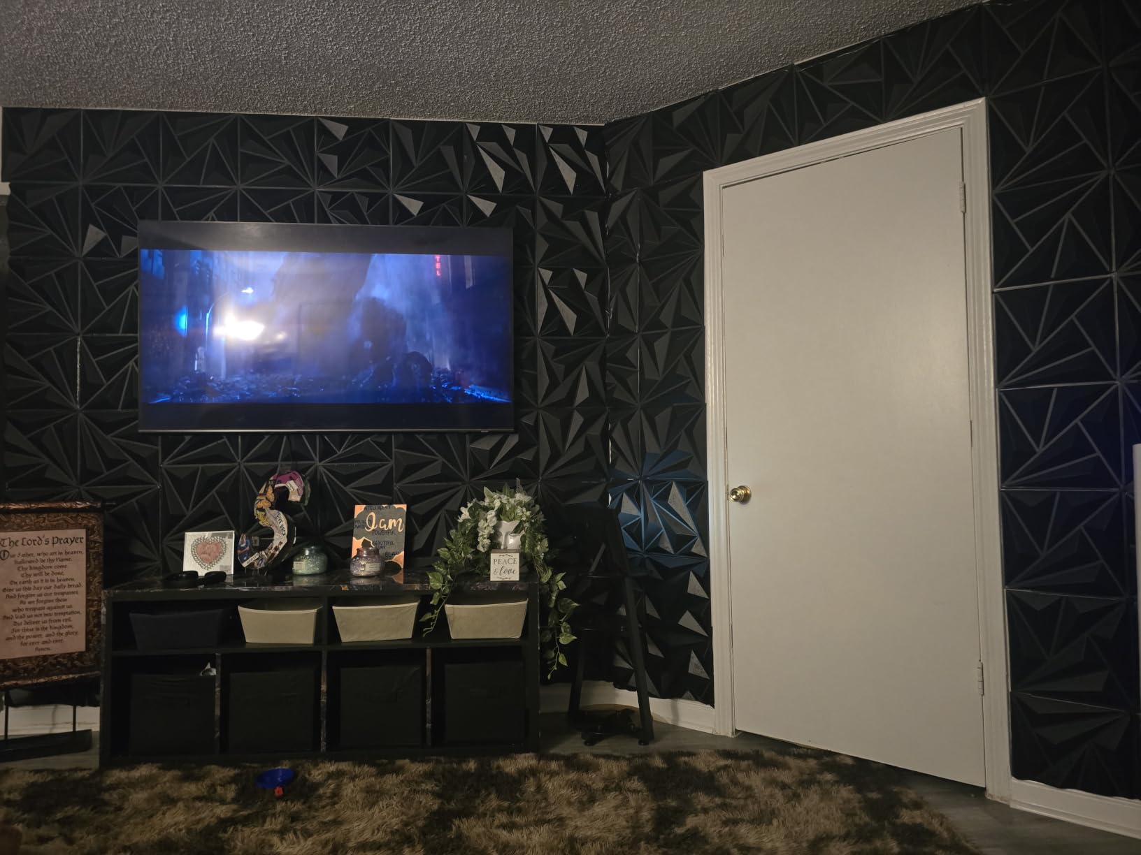 3D Wall Panels Black PVC Wall Panels for Interior Decor 12