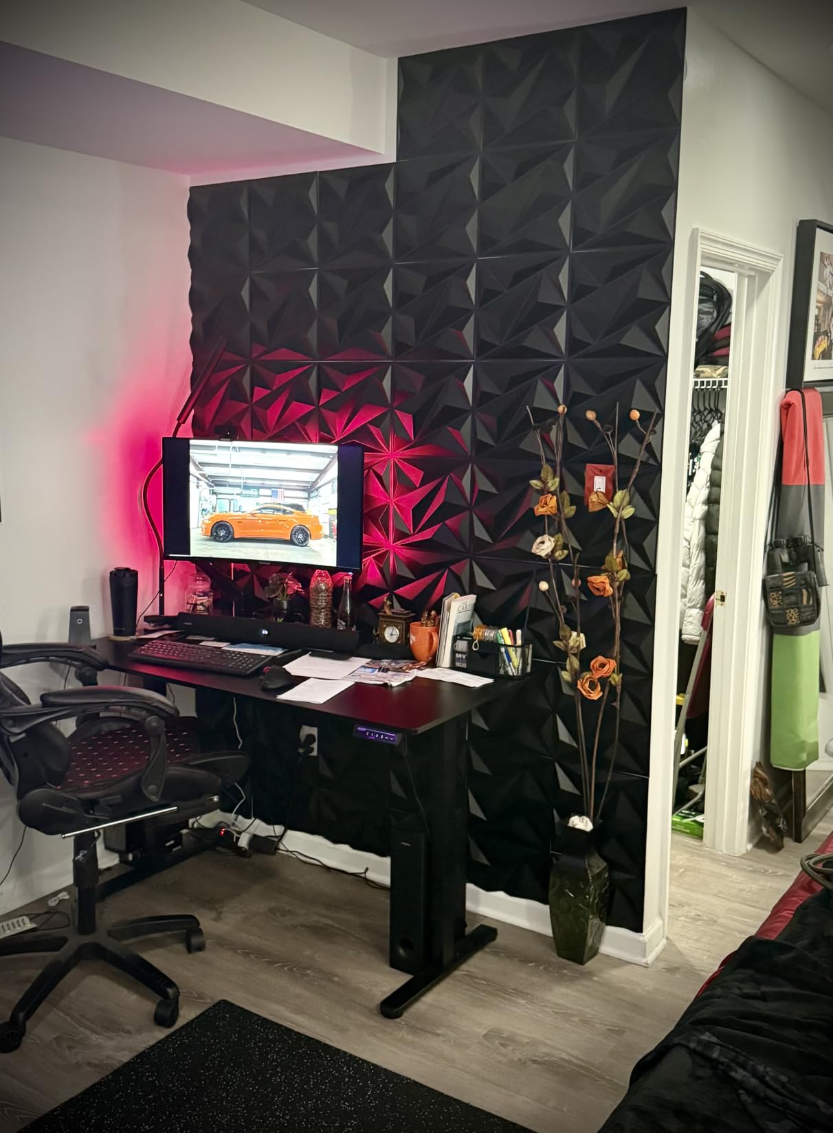 3D Wall Panels Black PVC Wall Panels for Interior Decor 12