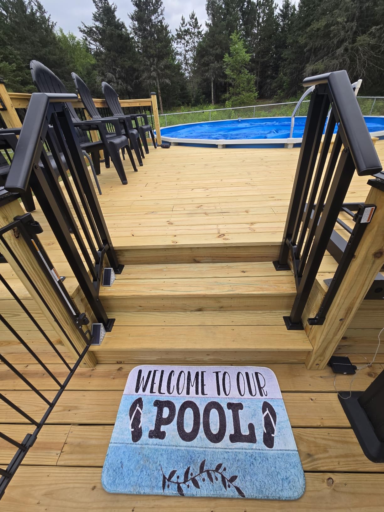 VIVOHOME 2-Pack Galvanized Steel Hand Rails for Outdoor Steps - 27.1