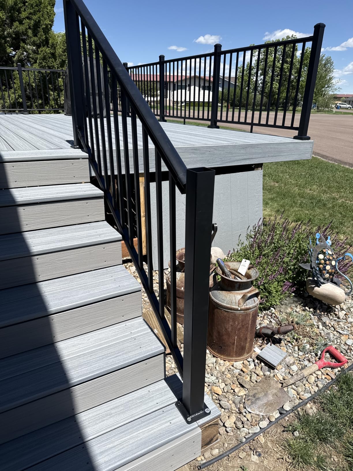 Egadis 36 in x 4 ft Modular Aluminum Stair Railing Kit with 2 Post, Black | Pioneer in Modular Aluminum Railing, ASTM Certified, AAMA2604 Finish Step Railing for Deck, Porch & Stairs (2 Post, 1 Panel) customer photo 1