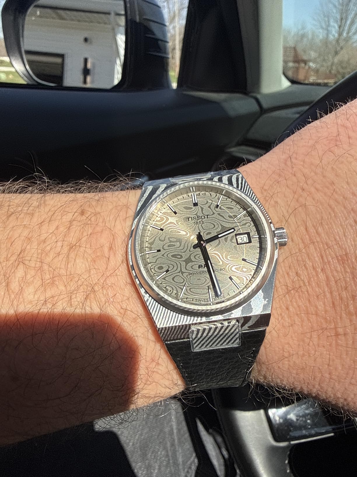 Tissot PRX 38mm Swiss Automatic Watch for Men, Damascus Steel Case, Grey Dial, T1378079608100 customer photo 2