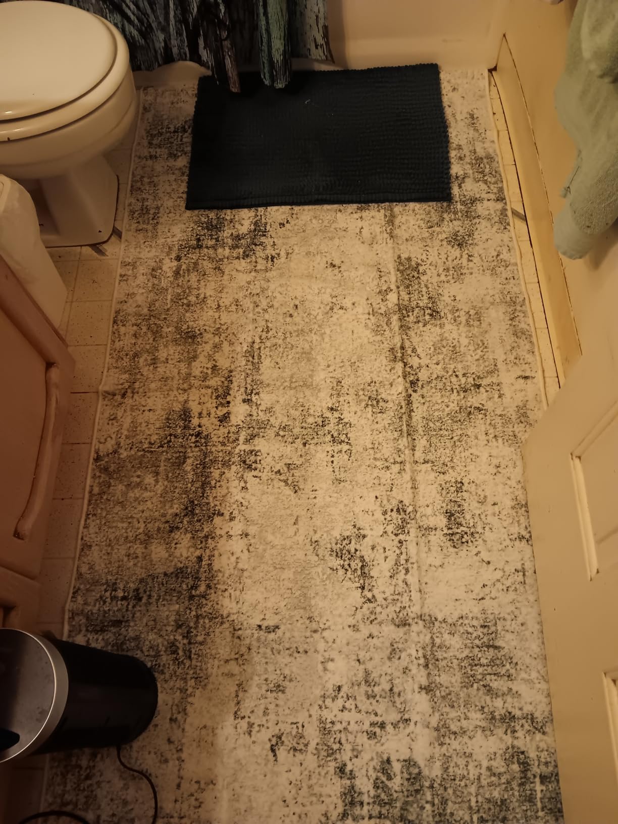 3x12 Washable Hallway Runner Rug: Non Slip Carpet Runners Easy-to-Clean - Soft Living Room Bedroom Kitchen Rugs - Thin Low Pile Printed Floor Mat for Dining Room Neutral Black Grey customer photo 2