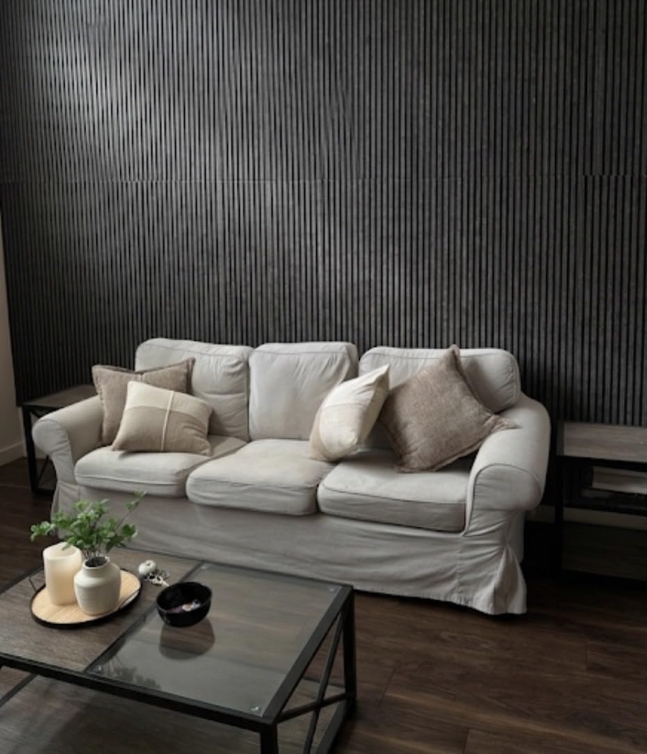 BEAUTYPEAK 3D Faux Stone Wall Panels, 4 PCS PU Wainscoting Panel, White | Cement Texture Thickened Design for Interior Wall Decor, Home & Office Accent Wall, Easy Install, 47.2'' x 23.6'' customer photo 1