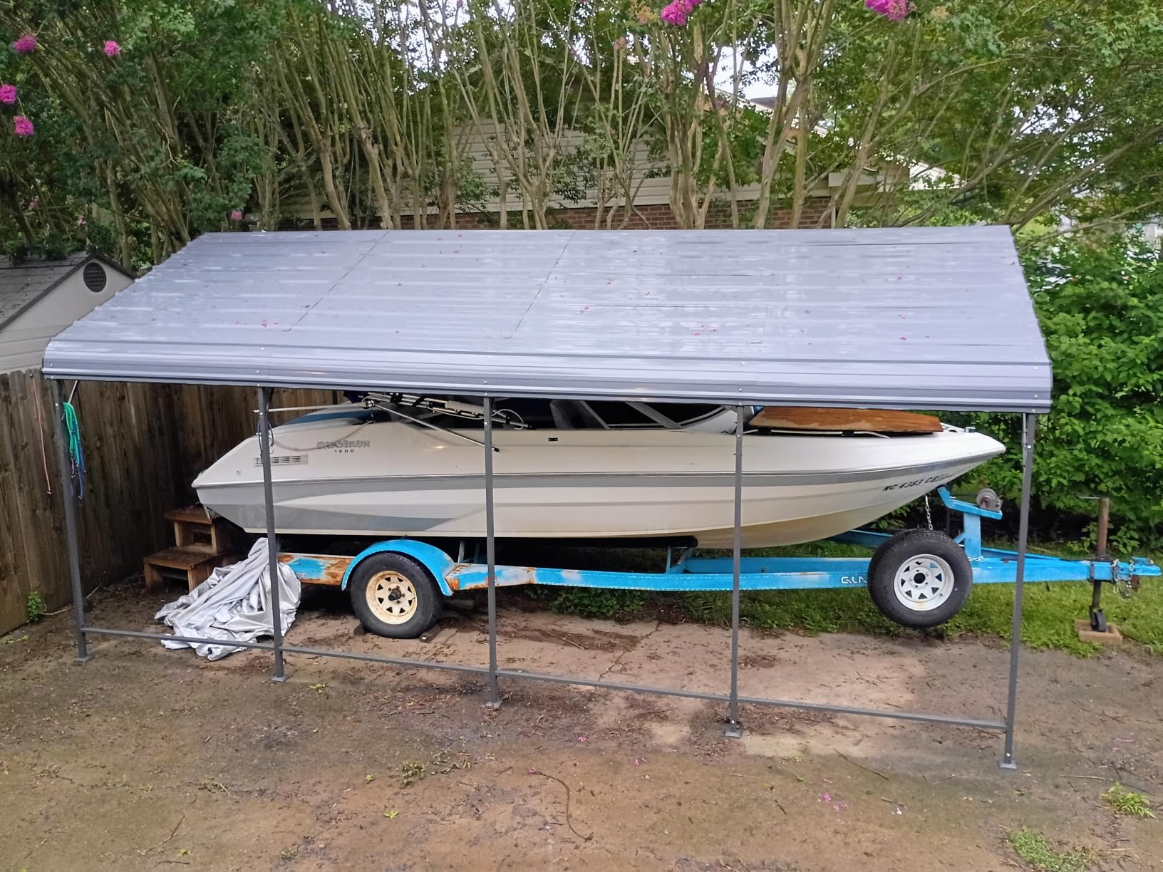 Shintenchi 12x15 FT Metal Carport, Oversized Carport Garage with Enhanced Base, Outdoor Galvanized Car Shelter, Heavy Duty Carports Canopy, for Car, Boats and Tractors customer photo 1