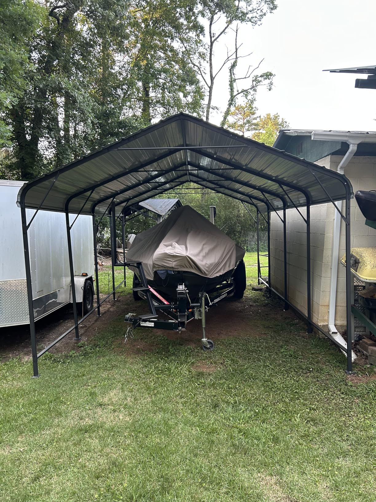 Shintenchi 12x15 FT Metal Carport, Oversized Carport Garage with Enhanced Base, Outdoor Galvanized Car Shelter, Heavy Duty Carports Canopy, for Car, Boats and Tractors customer photo 2