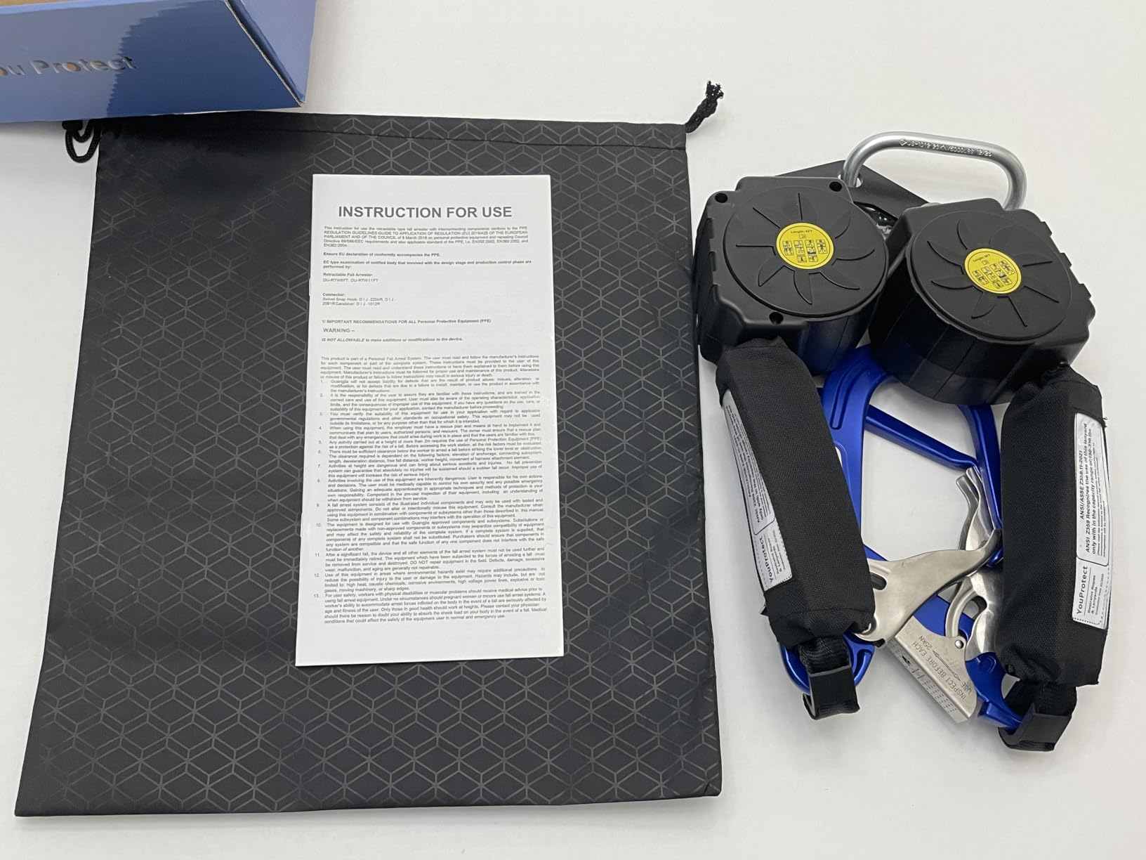 Fall Protection Retractable Lanyard - 6FT Dual Leg Self Retracting Lifelin | Dual Aluminum Hooks, Shock Absorber, for Roofing and Construction, OSHA & ANSI Compliant customer photo 2