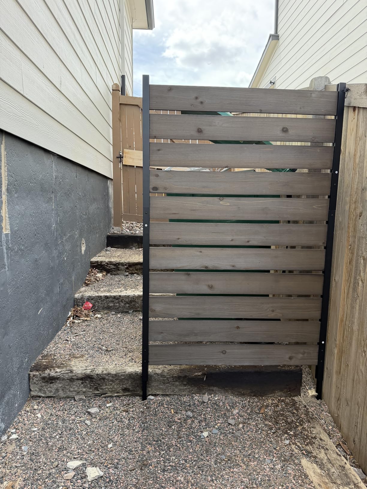 Wood Privacy Fence Screen Outdoor Privacy Panels AC Trash Can Hider No Dig | 38