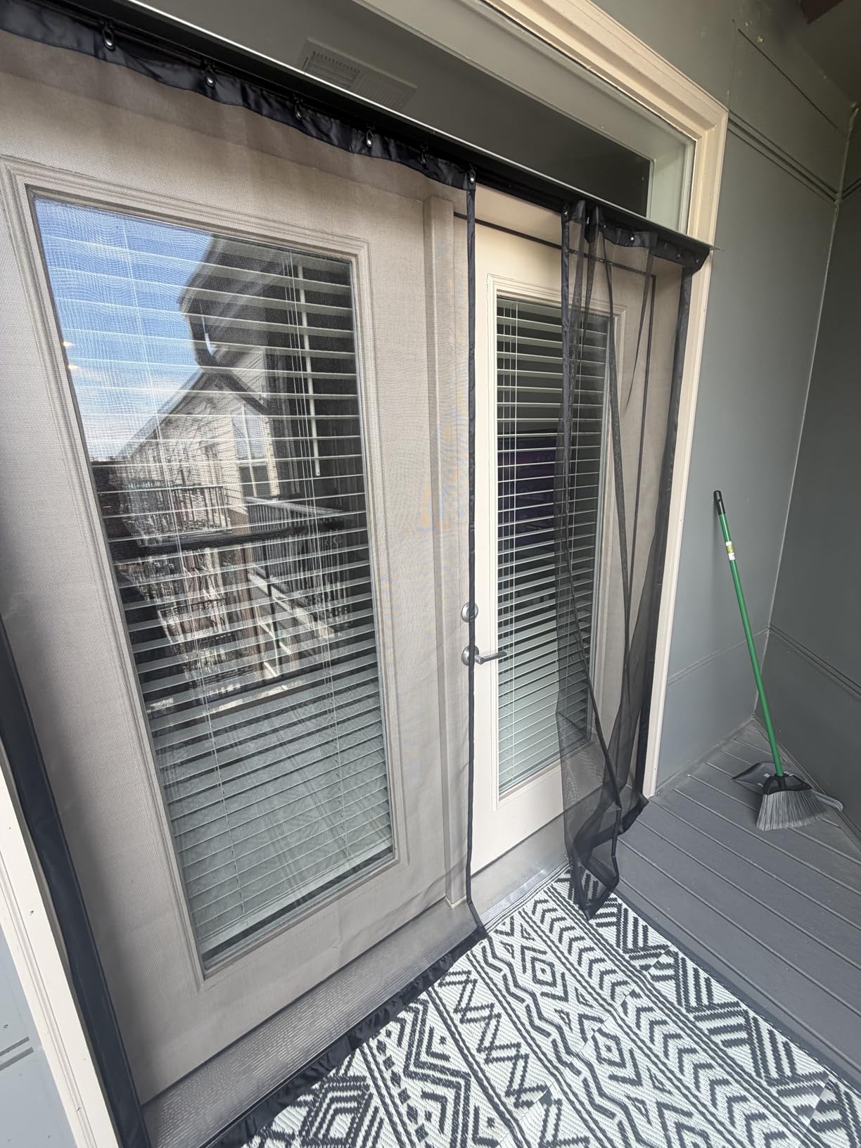 Sliding Magnetic Screen Door with Track for 72x80 Inch Patio & French Doors, Fully Retractable Mesh Door Screen with No Top Blockage, Durable Heavy Duty Bug Screen for Convenient Access customer photo 1